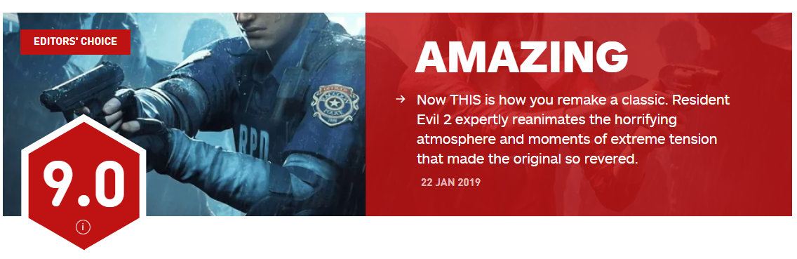 《生化危机2：重制版》IGN 8.8分